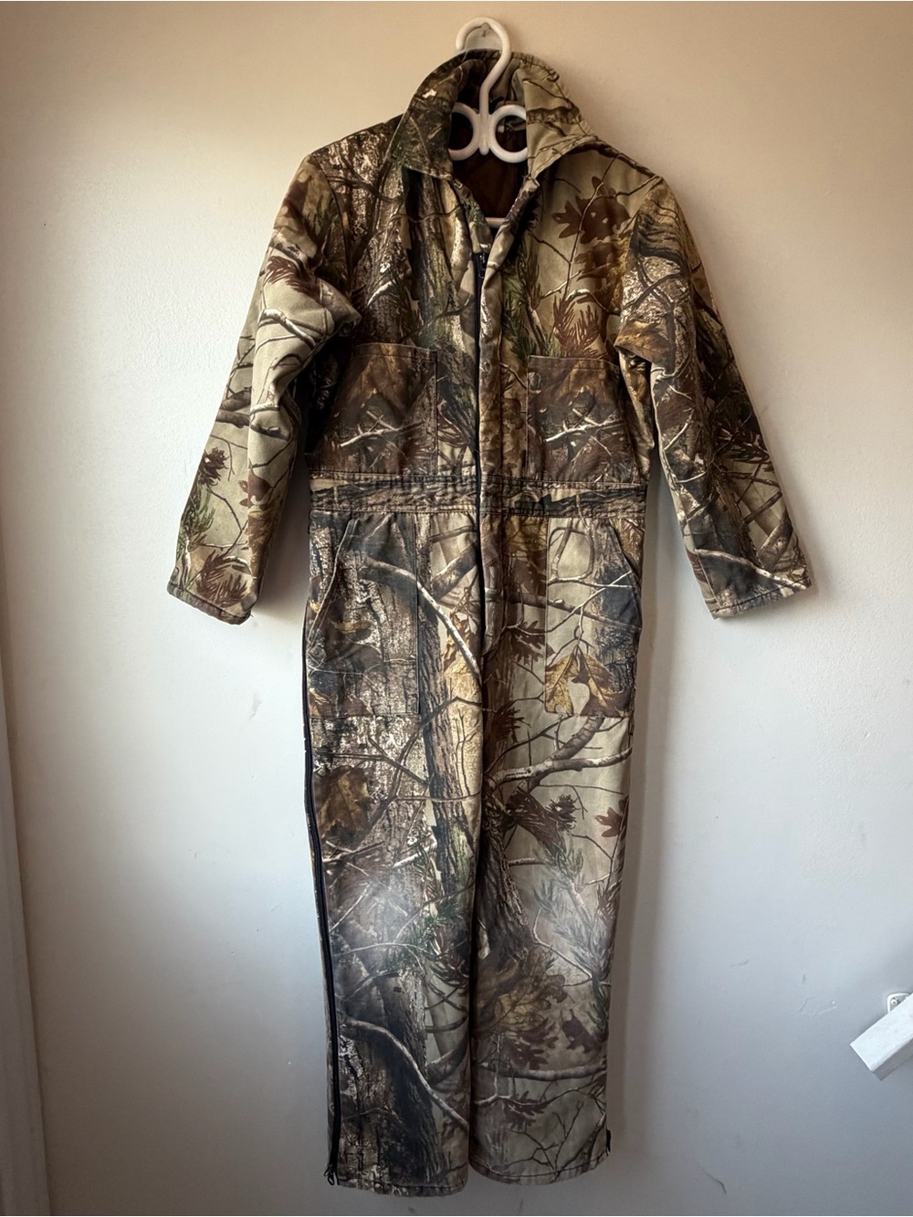 Kids Camo Insulated Puffer One-Piece Coverall - Brown/Green Camo